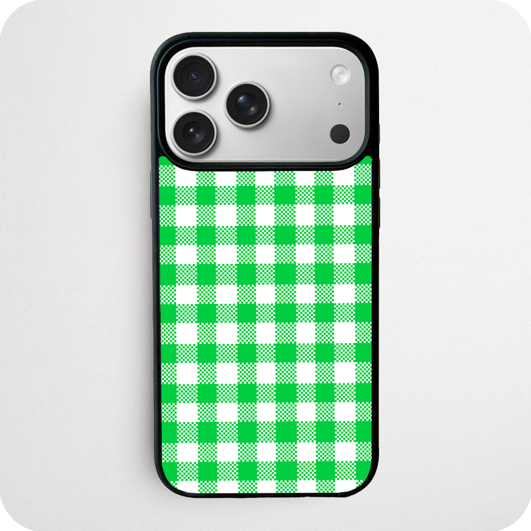Green & White Gingham Phone Case | Bold Summer Check Design