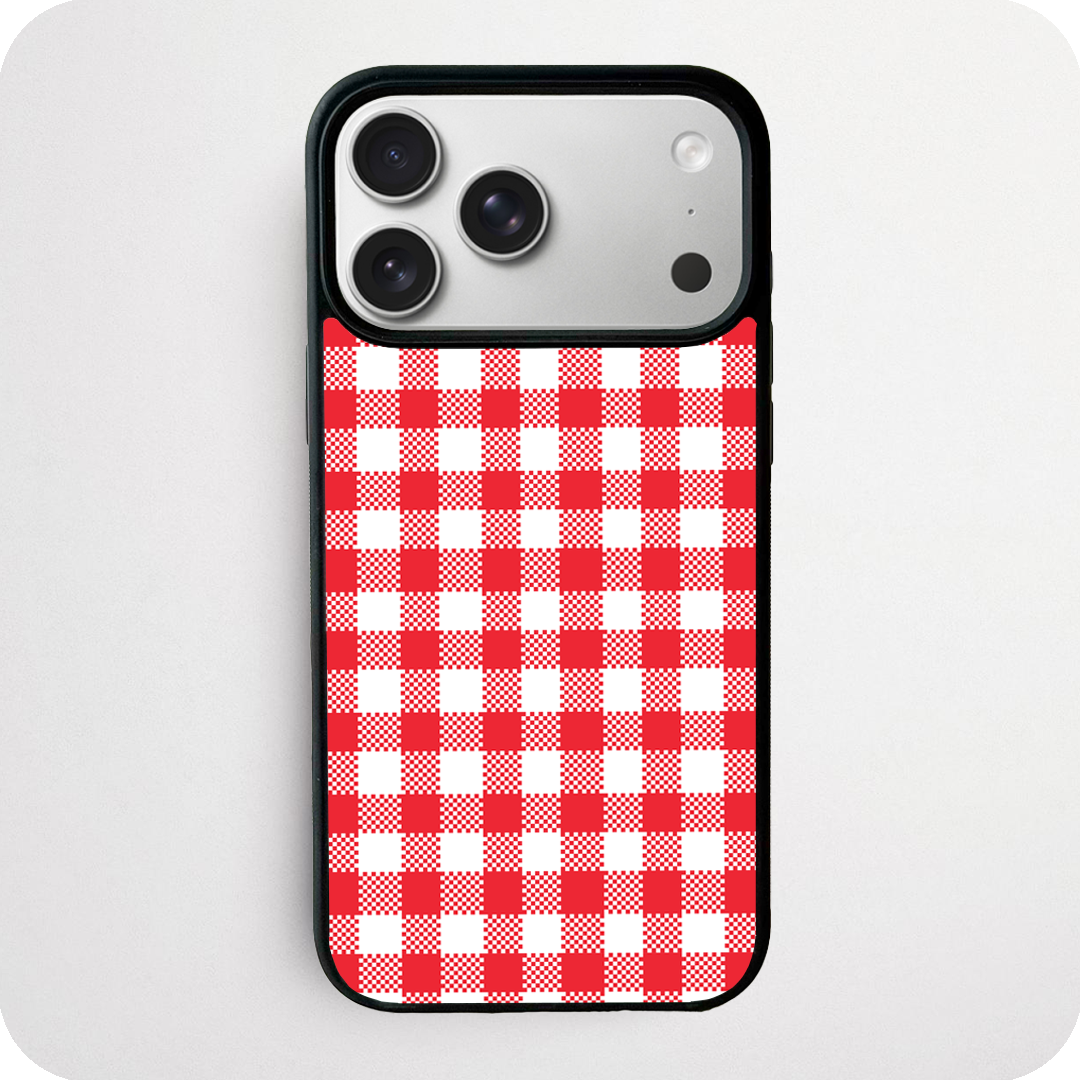 Red & White Gingham Phone Case | Classic Summer Check Design