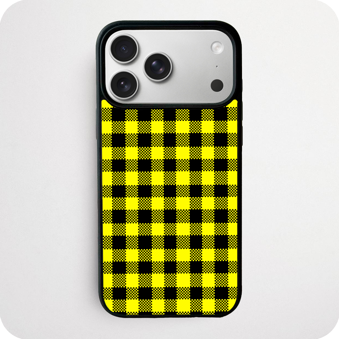 Yellow & Black Plaid Phone Case | Bold Buffalo Check Design