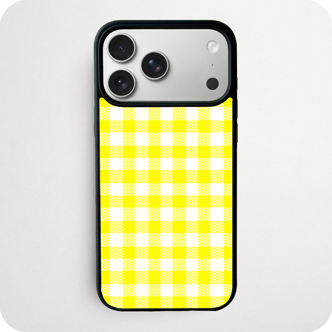 Yellow & White Gingham Phone Case | Sunny Summer Check Design
