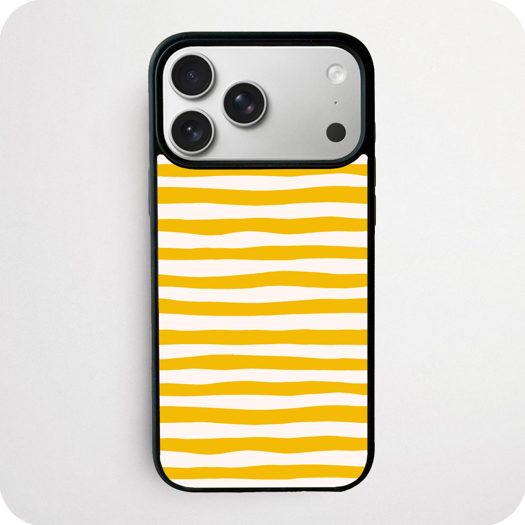 Yellow Wavy Stripe Phone Case | Retro Summer Design