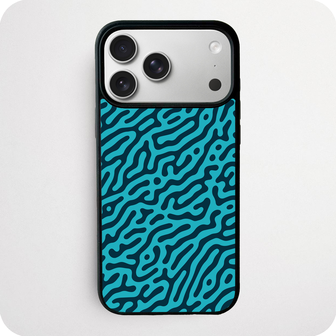 Teal Turing Pattern Phone Case | Abstract Organic Design