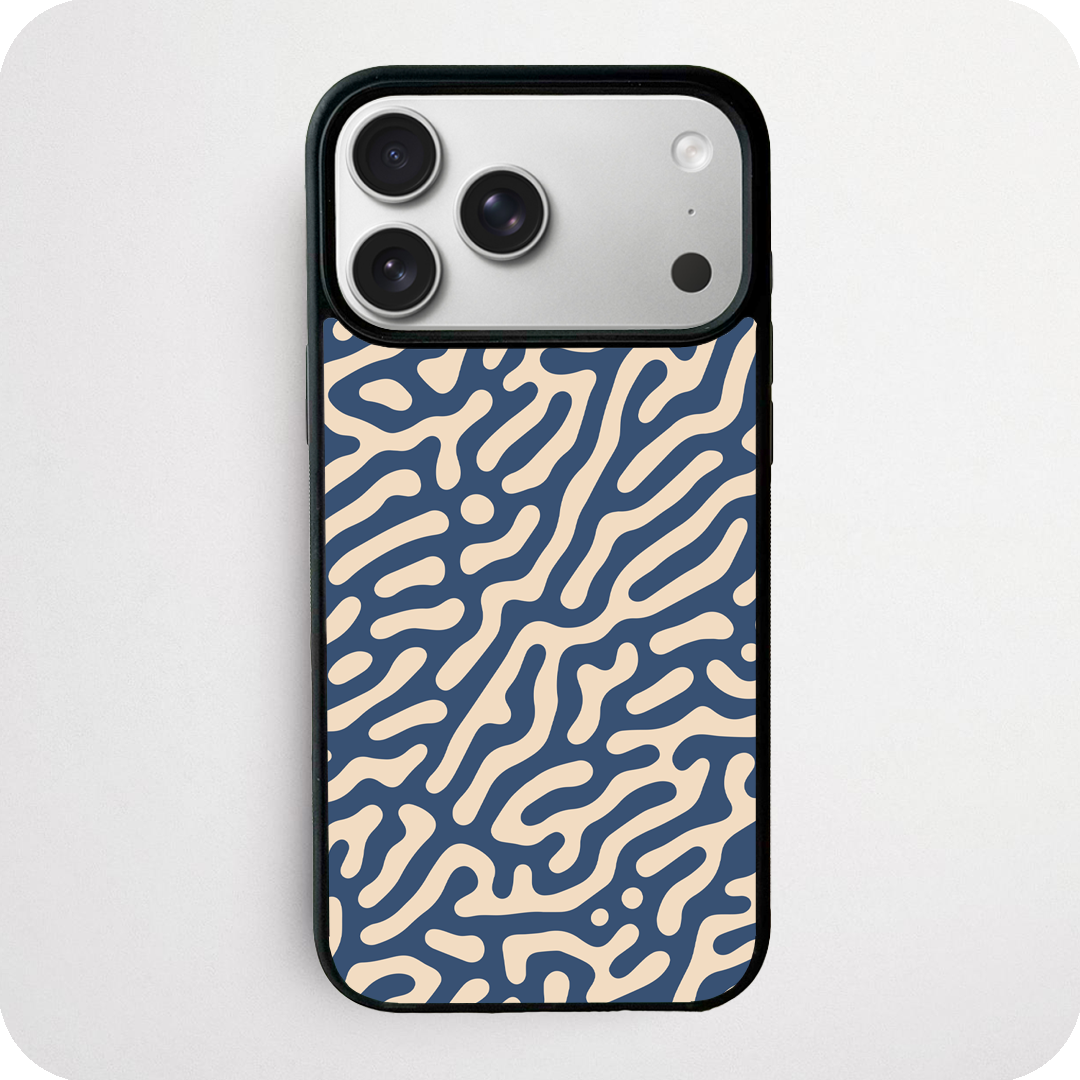 Navy & Cream Turing Pattern Phone Case | Abstract Art Design