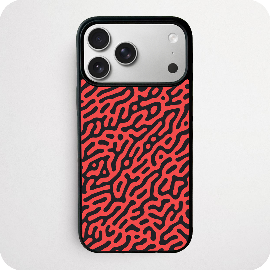 Red & Black Turing Pattern Phone Case | Bold Abstract Design