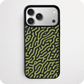 Black & Olive Turing Pattern Phone Case | Abstract Nature Design