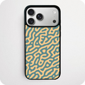 Sand & Teal Turing Pattern Phone Case | Retro Abstract Design