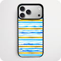 Blue & Gold Watercolour Stripe Phone Case | Nautical Design