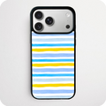 Blue & Yellow Watercolour Stripe Phone Case | Summer Design