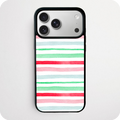 Multicolour Watercolour Stripe Phone Case | Pink & Green Design
