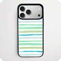Green & Teal Watercolour Stripe Phone Case | Coastal Design