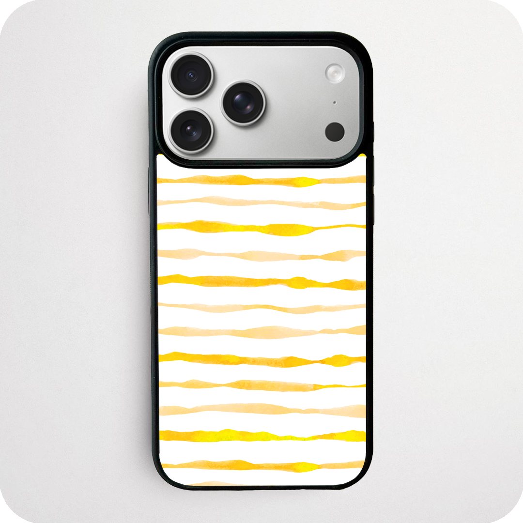 Yellow Watercolour Stripe Phone Case | Sunny Golden Design