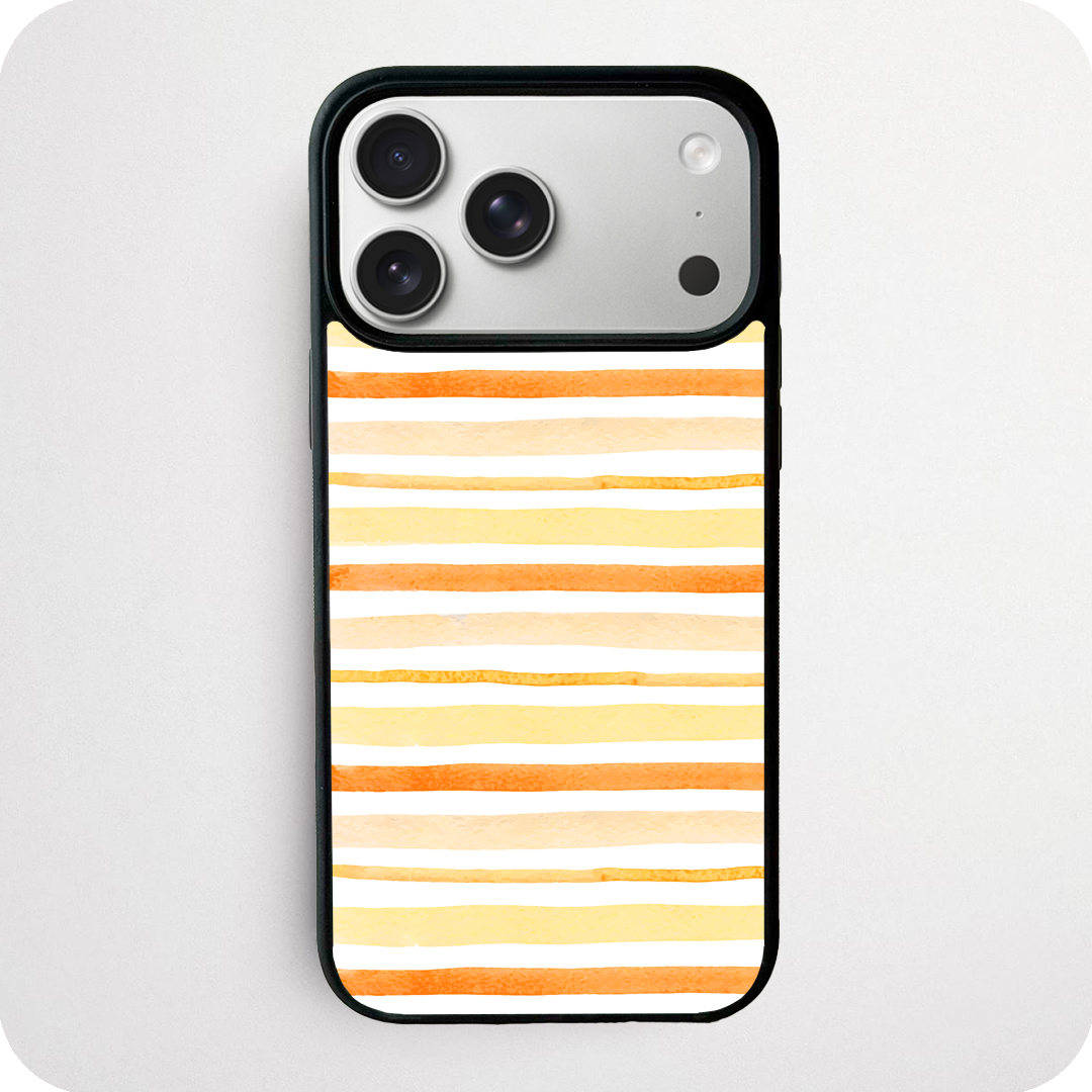 Orange & Yellow Watercolour Stripe Phone Case | Sunset Design