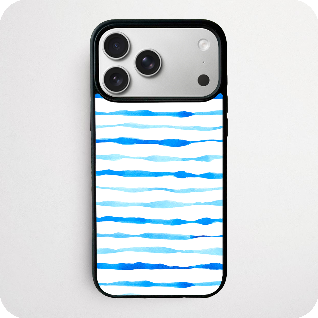 Blue Watercolour Stripe Phone Case | Classic Nautical Design