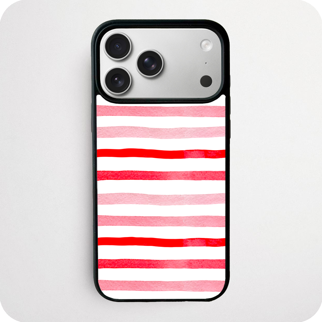 Pink & Red Watercolour Stripe Phone Case | Romantic Design