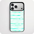 Turquoise & Mint Watercolour Stripe Phone Case | Ocean Design
