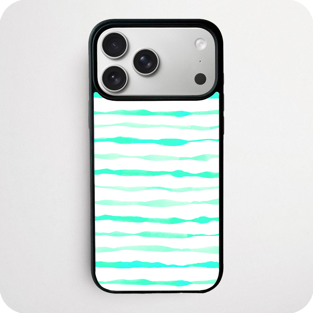 Turquoise & Mint Watercolour Stripe Phone Case | Ocean Design