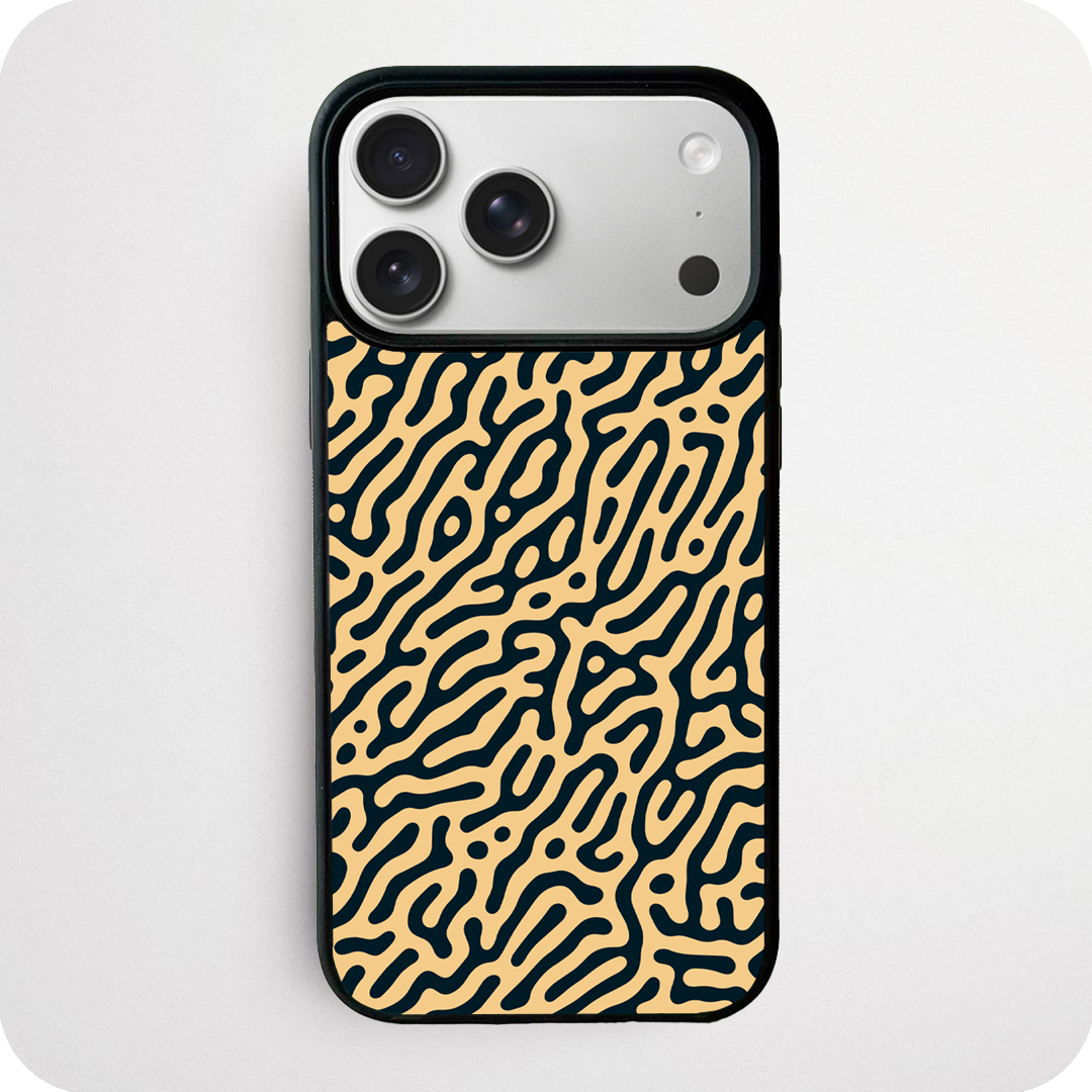 Sand & Navy Turing Pattern Phone Case | Warm Abstract Design