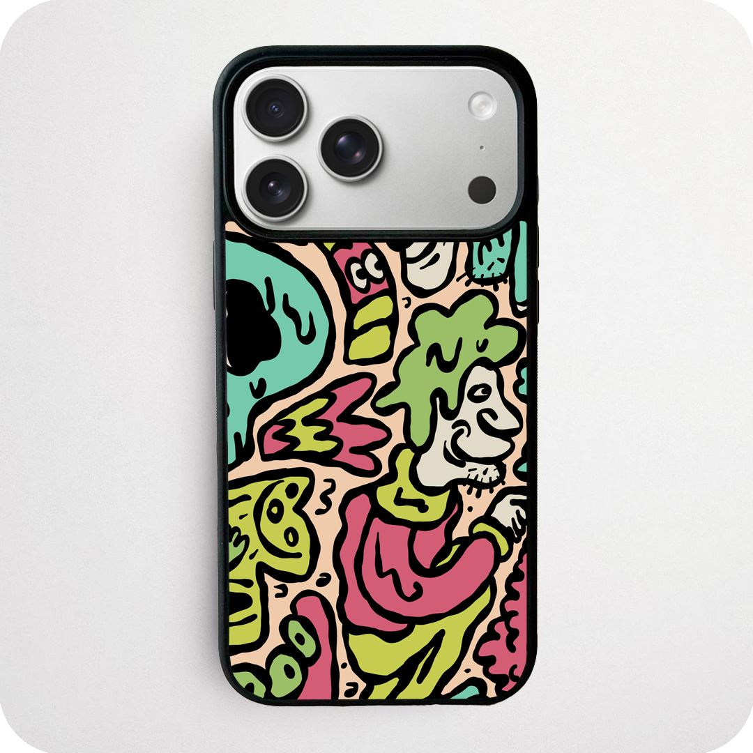 Abstract Swirl Doodle Monster Phone Case
