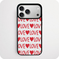 Red Glitter Love Phone Case | LOVE Text Repeat Pattern