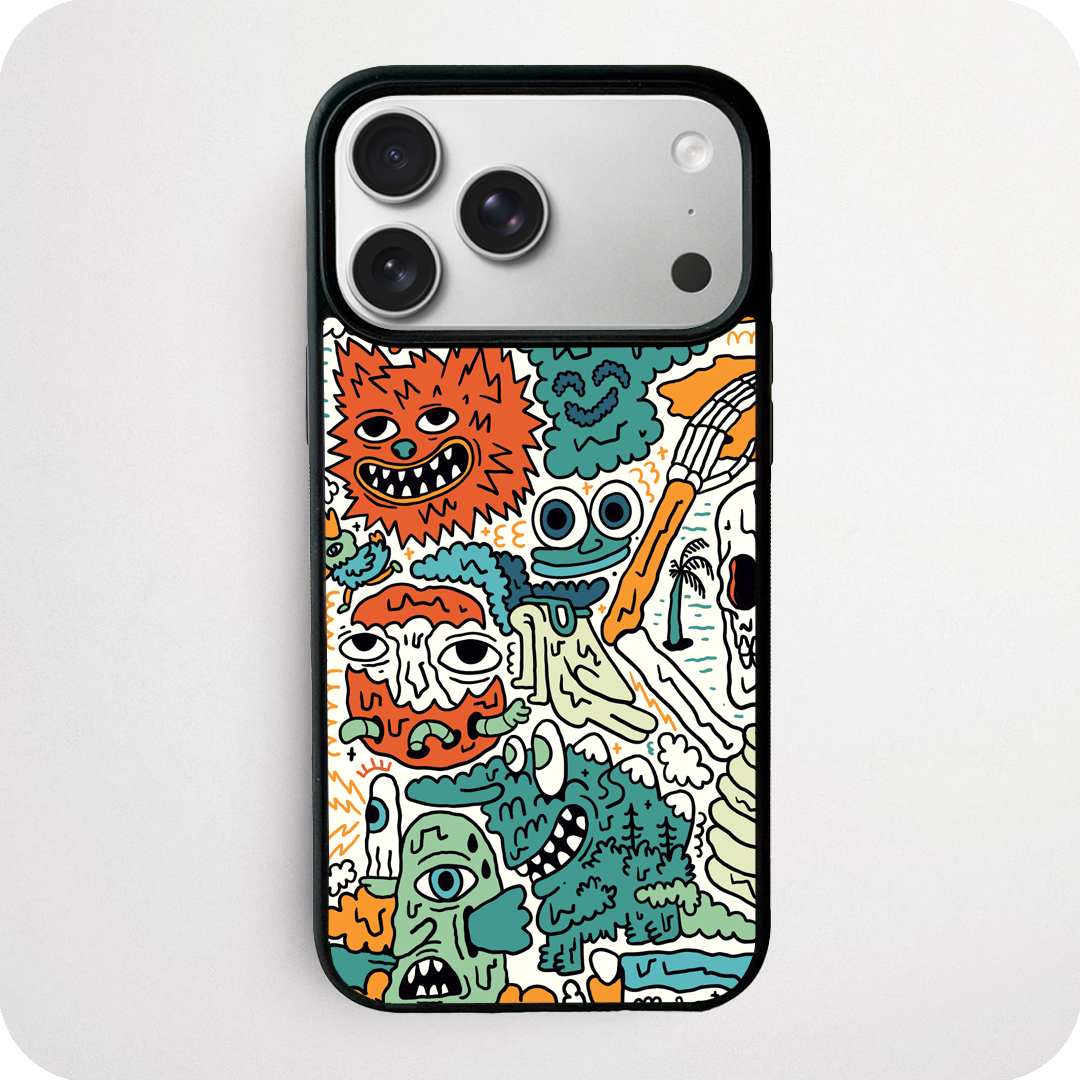 Spiky Sun Monster Doodle Phone Case