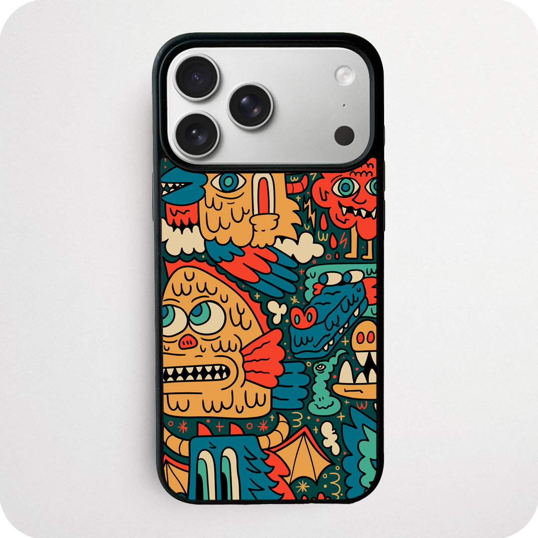 Dark Teal Winged Bird Monster Phone Case