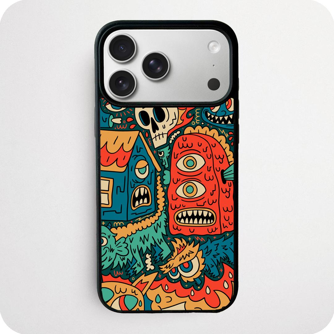 Haunted House Monster Doodle Phone Case