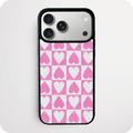 Pink Glitter Checkerboard Heart Phone Case | Retro Love Design