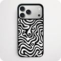 Black and White Psychedelic Wave Phone Case