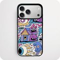 Mushroom House Eyeball Doodle Phone Case