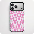 Pink Glitter Checkerboard Heart Phone Case | Aesthetic Y2K Design
