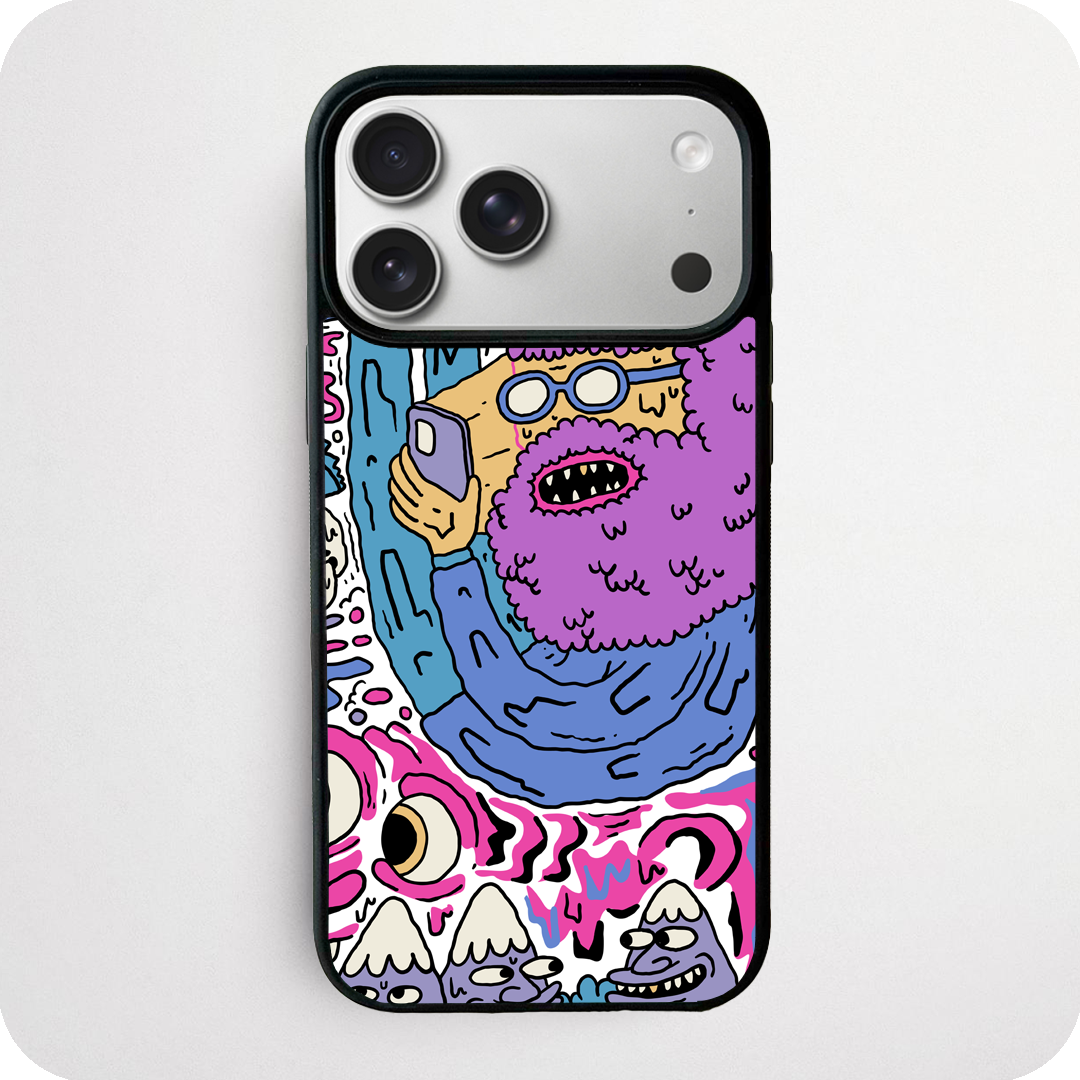 Purple Fuzzy Monster Selfie Phone Case