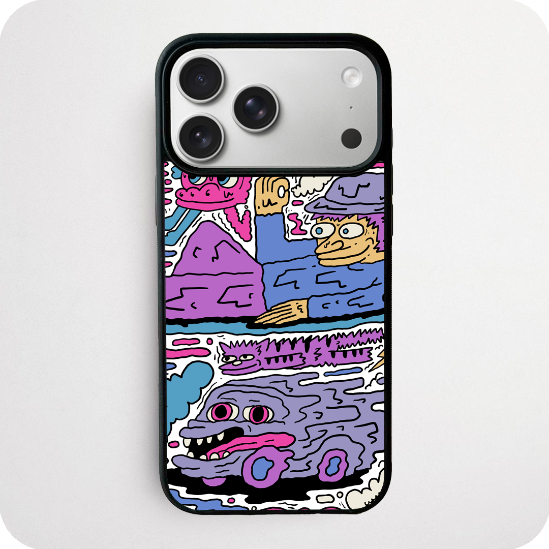 Purple Blob Monster Comic Strip Phone Case