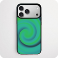 Green Teal Swirl Aura Phone Case | Hypnotic Gradient Abstract Design