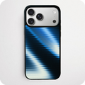Blue Glitch Zigzag Motion Phone Case | Dark Digital Abstract Design