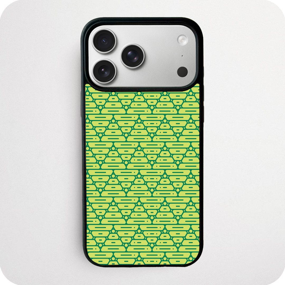 Lime Green Geo Cell Pattern Phone Case