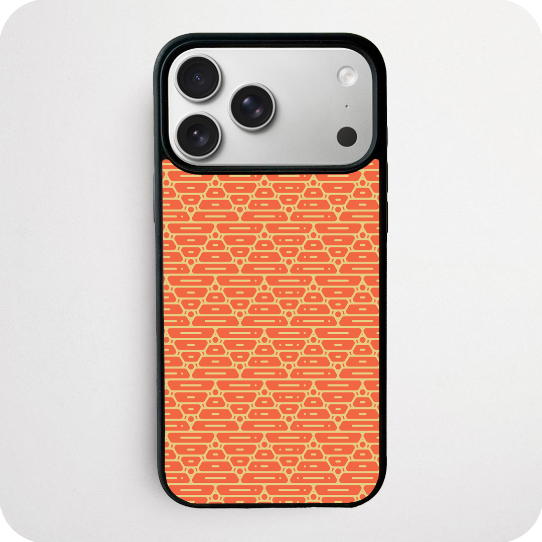 Orange Geo Cell Pattern Phone Case