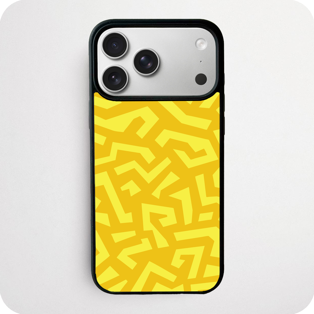 Yellow Maze Abstract Pattern Phone Case