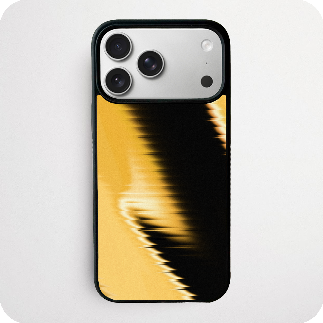 Gold and Black Glitch Motion Phone Case