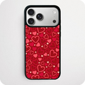 Deep Red Multi-Heart Phone Case | Romantic Doodle Heart Design