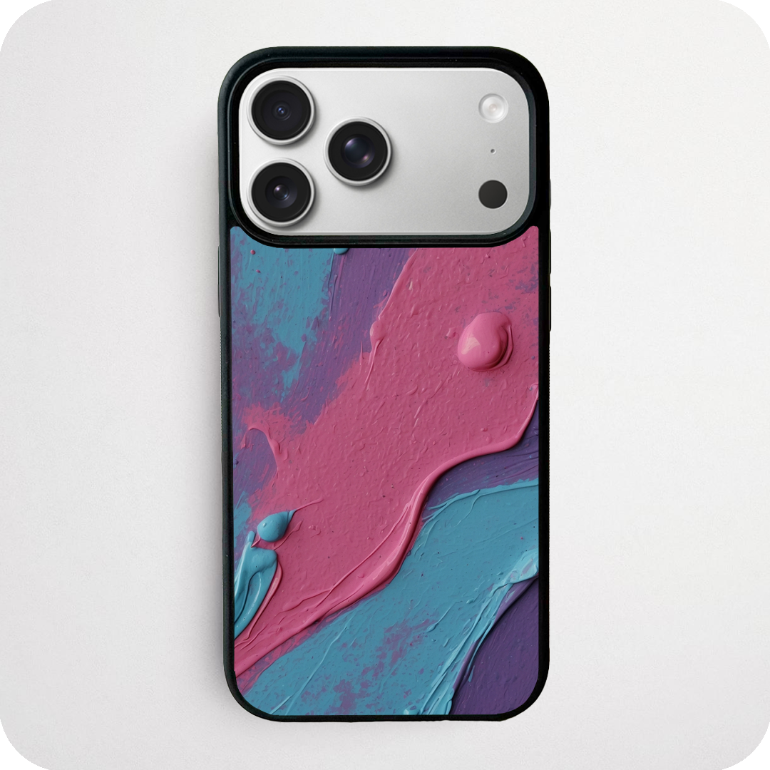 Pink Teal Oil Paint Brush Stroke Phone Case
