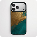 Gold and Teal Marble Foil Phone Case