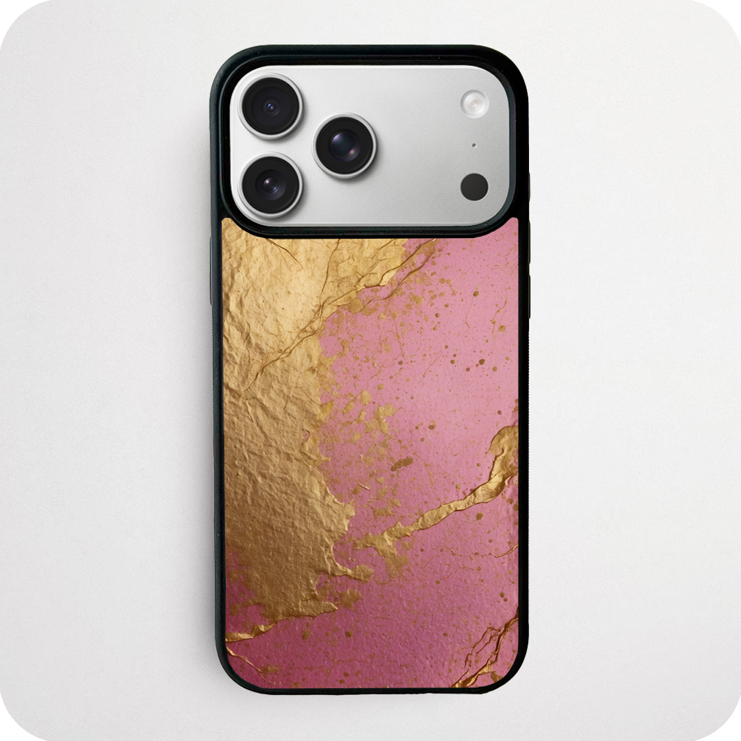Pink and Gold Marble Foil Phone Case