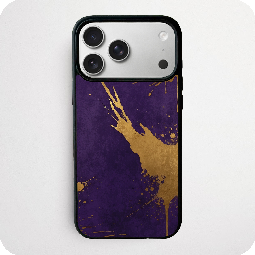 Purple and Gold Paint Splash Phone Case
