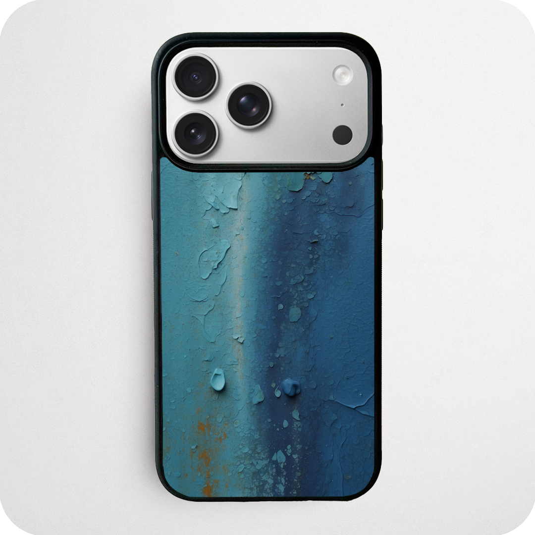Teal Peeling Paint Rust Texture Phone Case