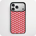 Red Glitter Doodle Heart Phone Case | White Heart Outline Design
