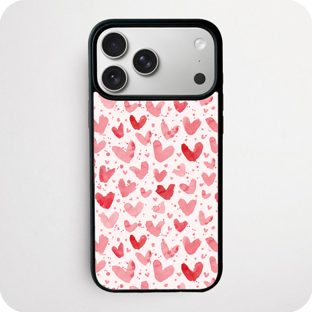 Watercolour Brushstroke Heart Phone Case | Romantic Pink Design