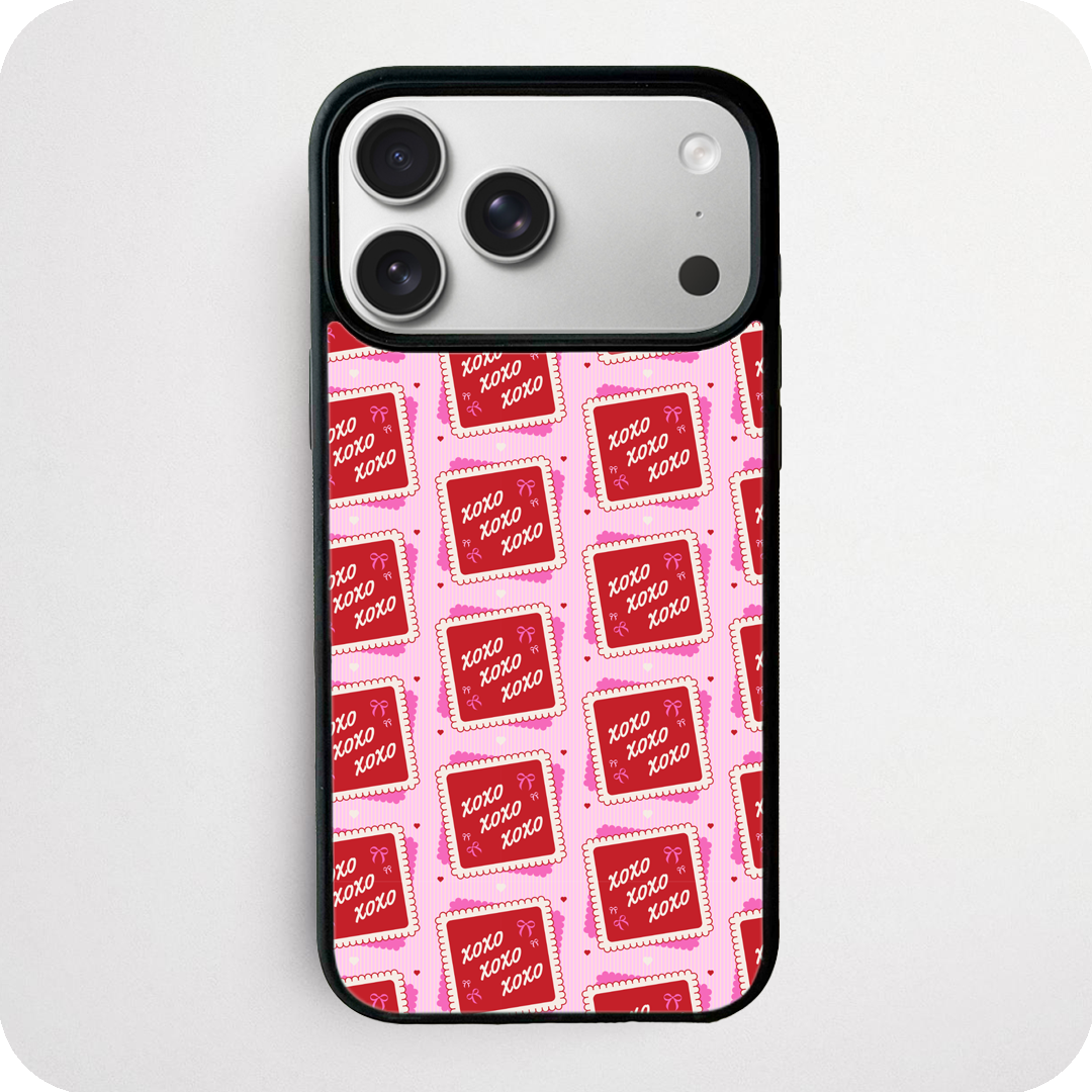 XOXO Stamp Phone Case | Cute Retro Valentine Pattern Design