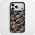 Dark Floral Botanical Phone Case | Red Dahlia & Pink Peony Black Design