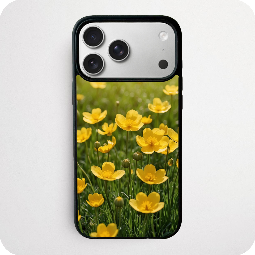 Yellow Buttercup Wildflower Phone Case | Summer Meadow Photography Design