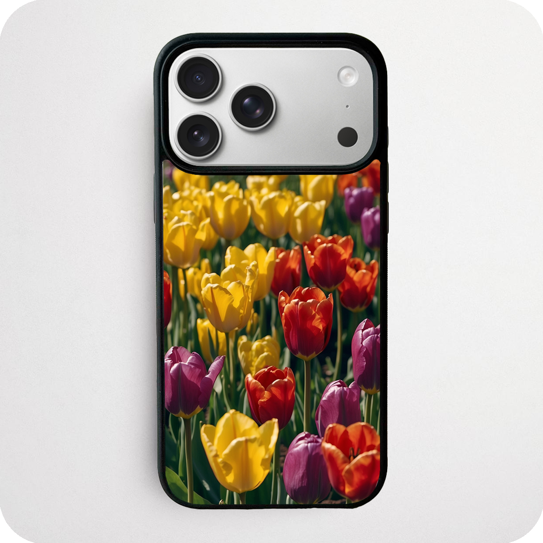 Colourful Tulip Garden Phone Case | Vibrant Spring Floral Photography Design